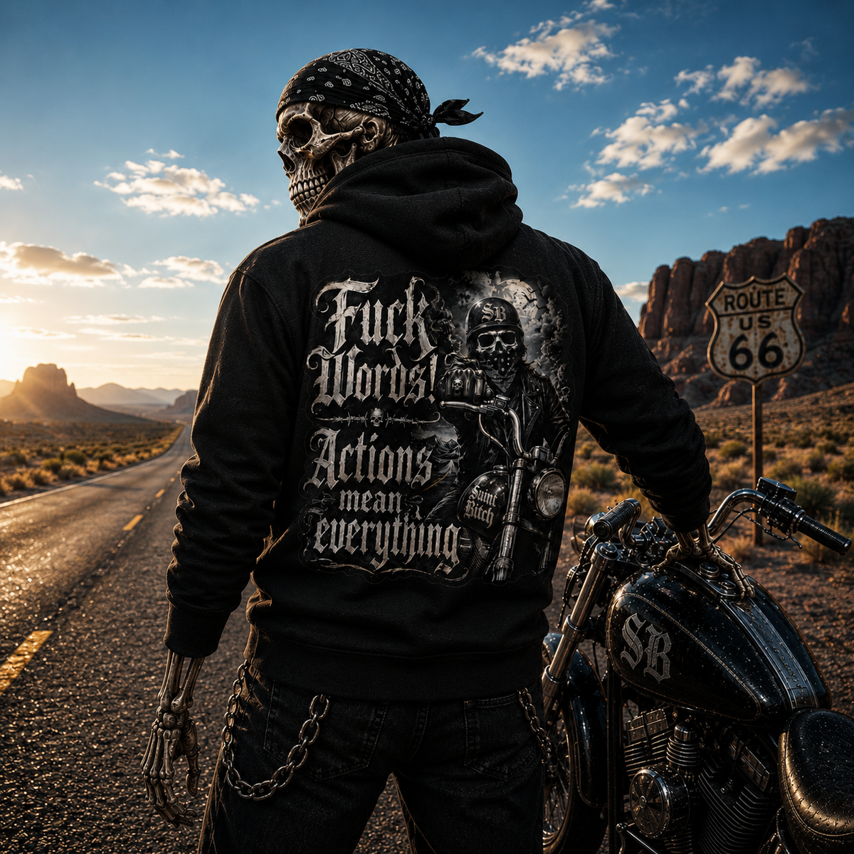 Fuck Words Actions Mean Everything. Mens Pullover Hoodie