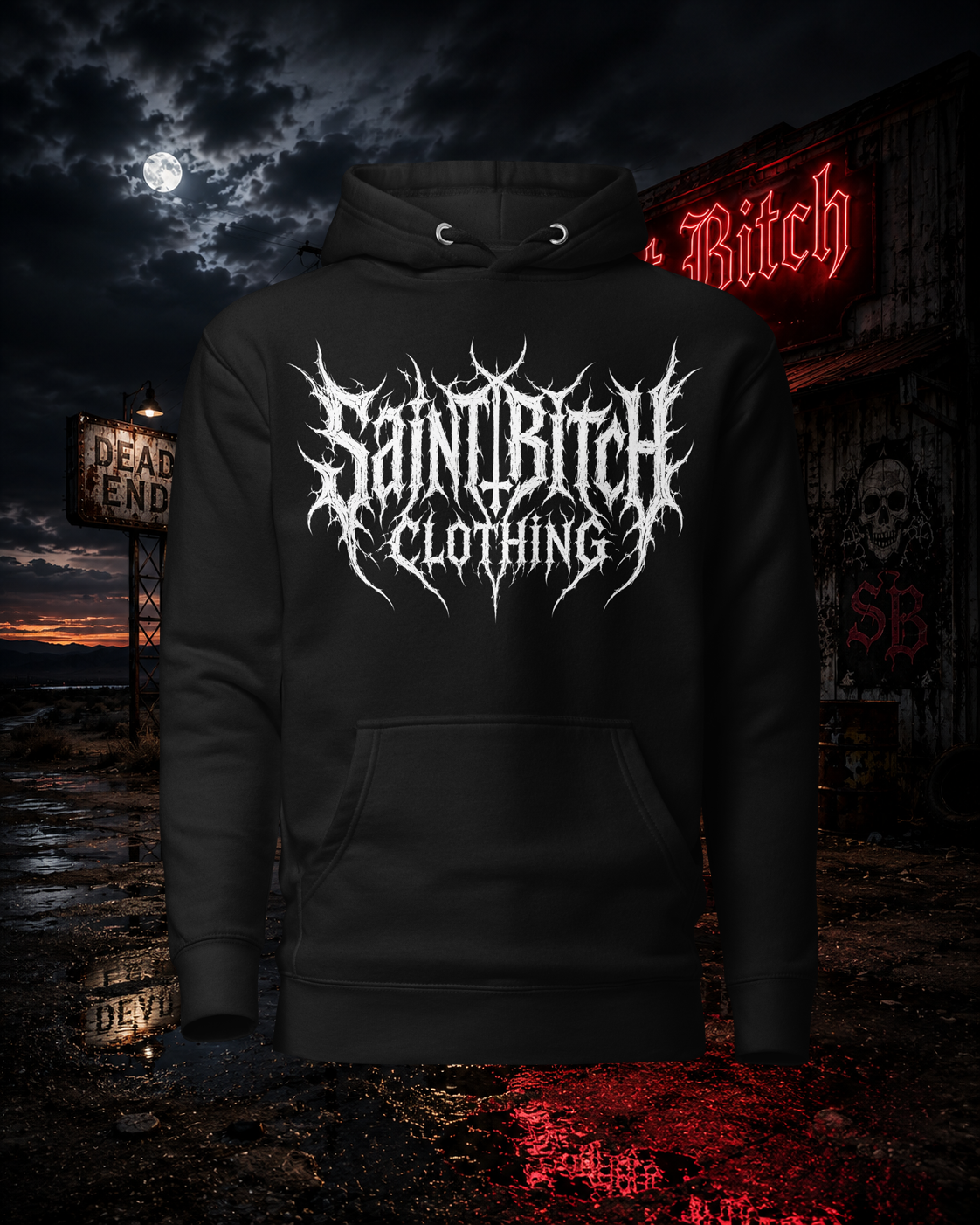 Saint Bitch Gothic Sportbike Pullover Hoodie